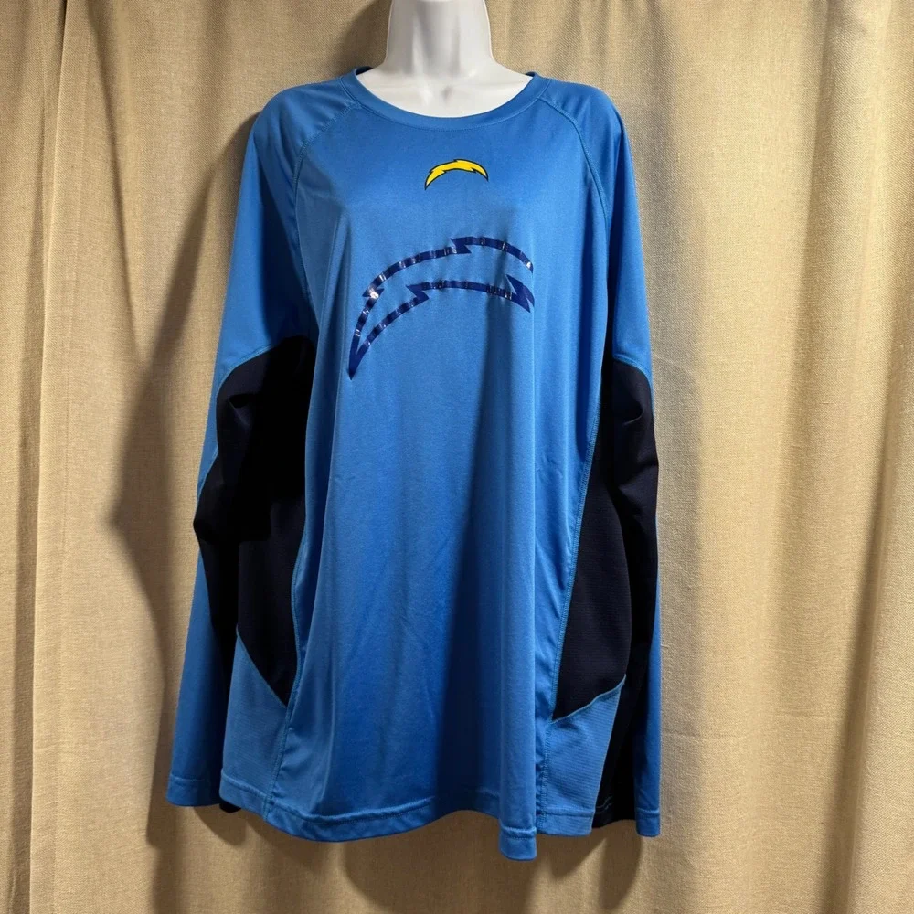 Nike NFL Chargers Long Sleeve Dri-FIT‎ Training Shirt Mens XL Football Bundle